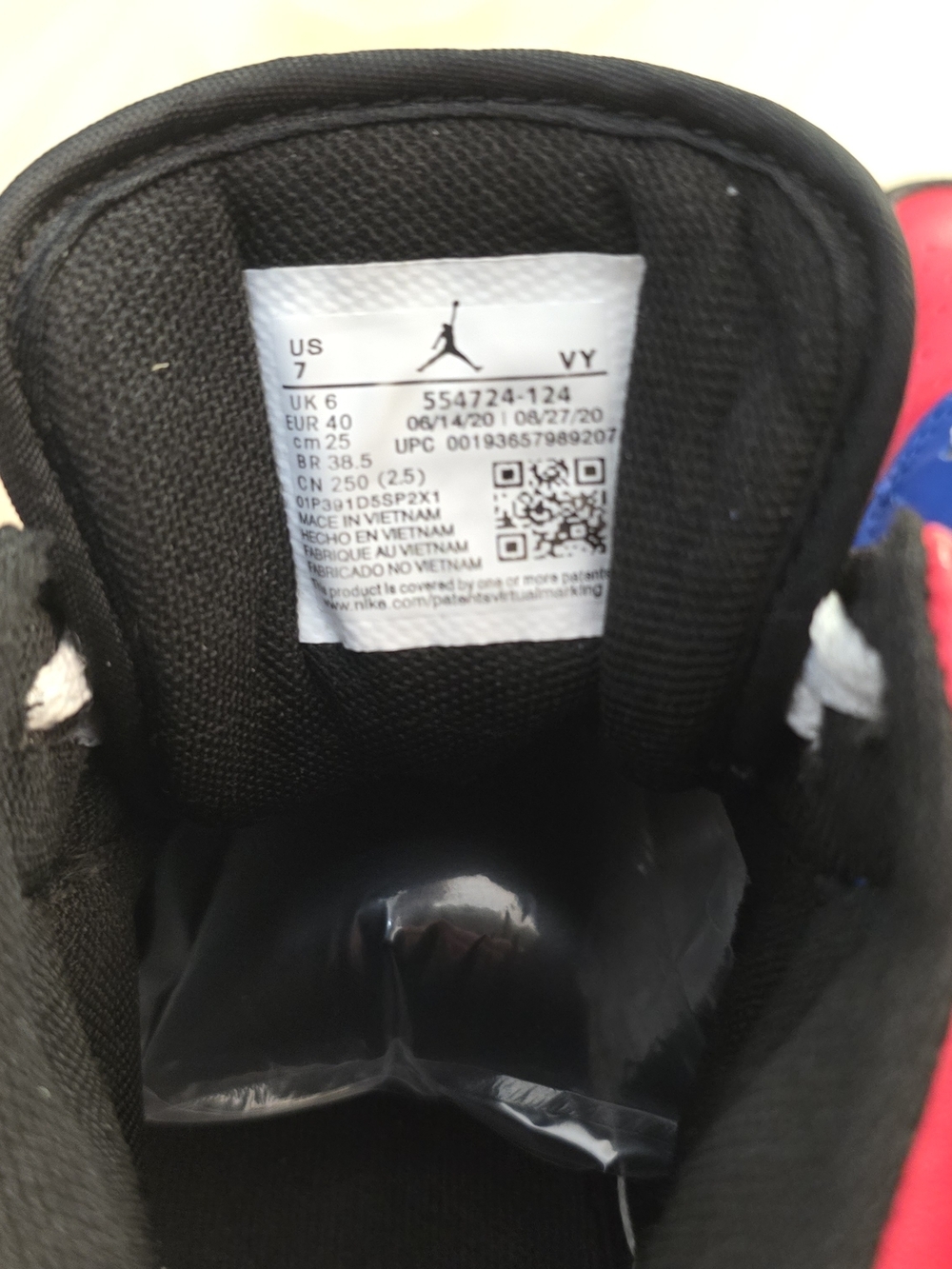 Nike Air Jordan 1 Mid “Top 3” Red Blue Black White Size 8 Mens - Picture 5 of 8